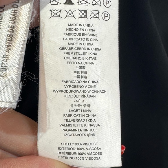 Michael Kors Black Grommet V Neck Dress Small High Low Chiffon Hem - Picture 8 of 9